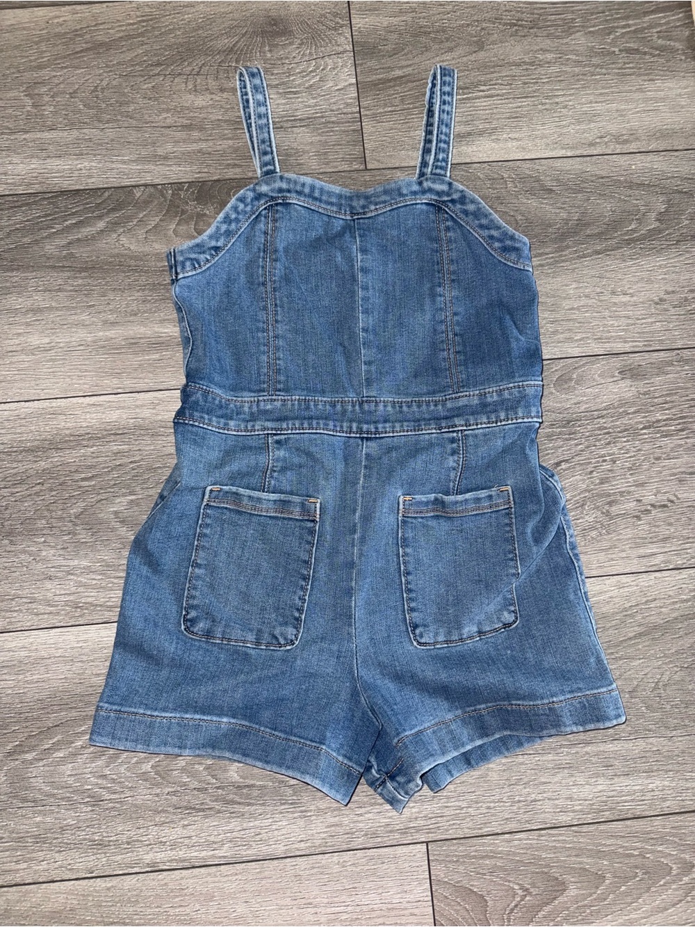 abercrombie kids Blue Denim Short Romper